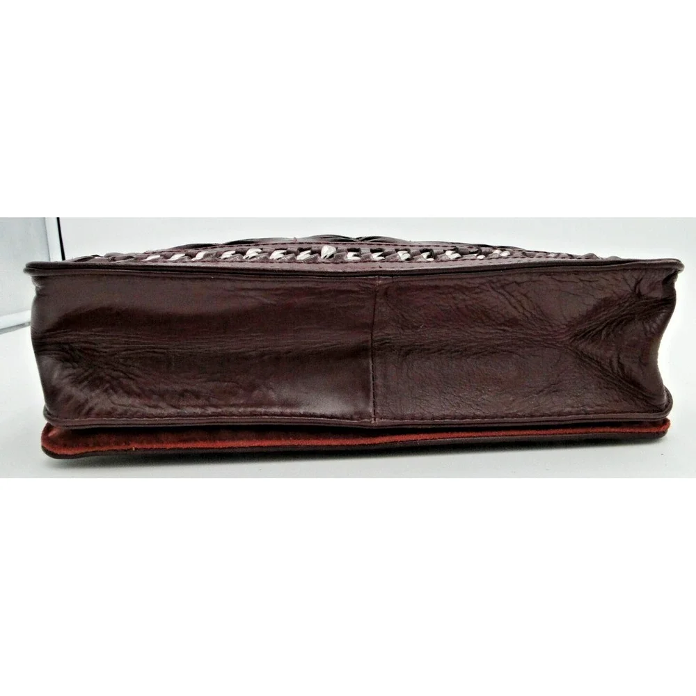 Zara Woman Burgundy Buffalo Leather Shoulder Bag‎ 28cm X 20cm